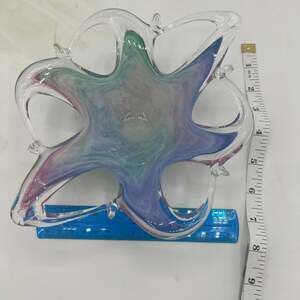 Vintage Murano Style Starburst Starfish Nebula Glass Dish